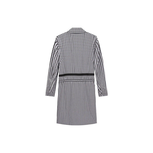 BURBERRY plaid printed lapel long-sleeved mid-length windbreaker men's black and white black and white one size 44