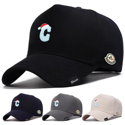 Mouth Piano Cartoon Letter C Pattern Baseball Cap for Men and Women, Fashionable and Versatile Sun Hat Loose and Versatile for Couples and Students to Keep Warm, Dark Blue Adjustable