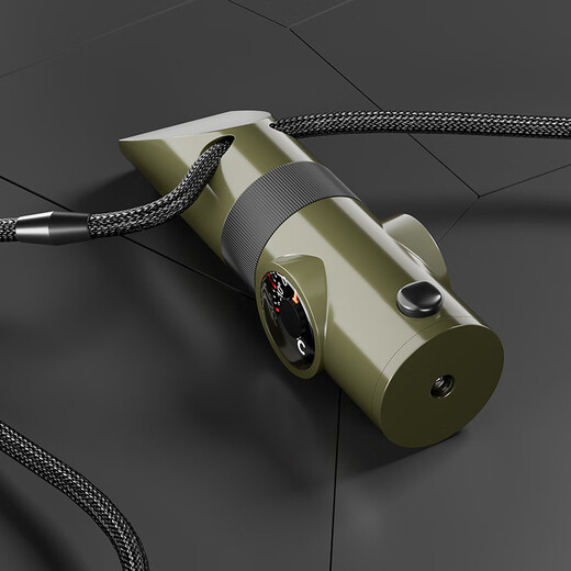 Jingmengyuan Whistle 7-in-1 Multifunctional High-frequency Boom Survival Whistle Life-saving Whistle Nuclear-Free Outdoor Camping Emergency Compass 7-in-1 Survival Whistle 2 pieces + Lanyard