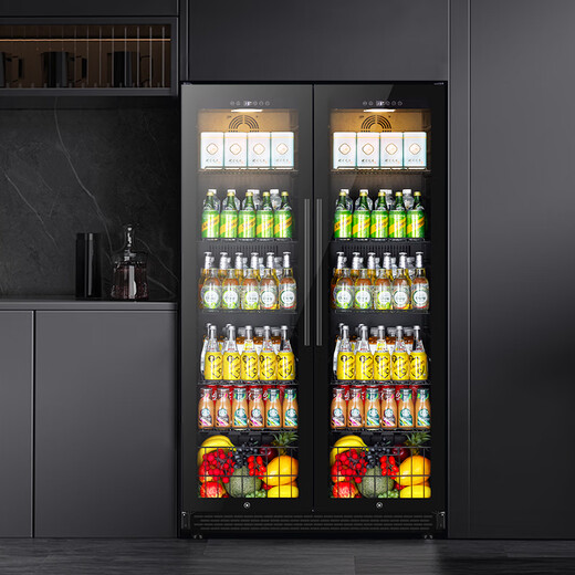 Bacchus double-door wine cabinet 150 bottles 1.76 meters ice bar constant temperature wine cabinet household refrigerated tea beer champagne wine built-in wine storage cabinet large living room villa left ice bar + right ice bar (integrated dual temperature air cooling) 418L
