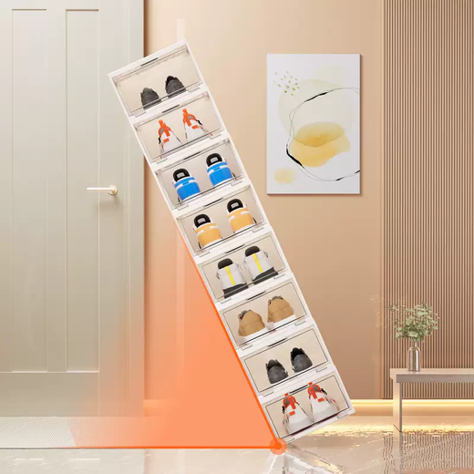 Yusenyi shoe box storage box transparent shoe storage artifact household thickened hard plastic shoe cabinet short boots AJ shoe rack space saving 1 piece (newly upgraded medium size women's model) under size 42