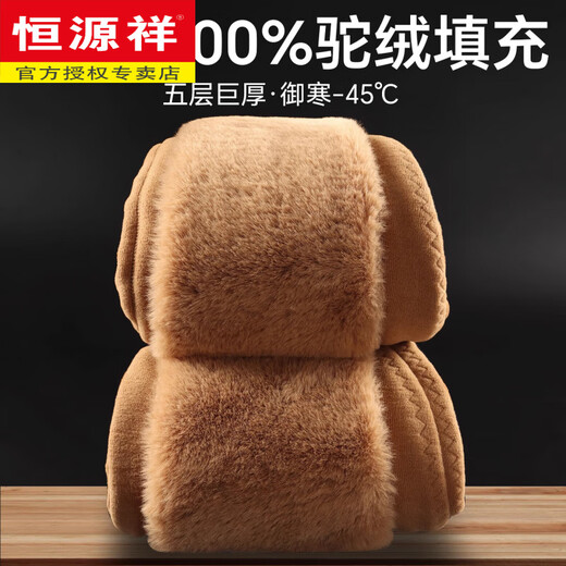 Hengyuanxiang Hengyuanxiang Women's Fashion 100% Camel Down Filled Warm Pants Men's Plus Velvet Thickened High Waist Women's Northeastern Cotton Pants Women - Black Waist Protector Knee Pads Luxurious Warm Camel Down L 170