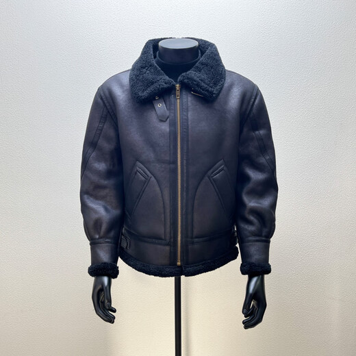 DETOUR international first-line brand fur all-in-one jacket men's autumn and winter lamb plush leather jacket motorcycle jacket high-end men black L 120Jin Jin equals 0.5 kg