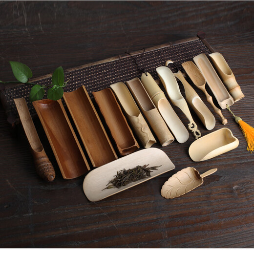 Kaooseen handmade tea spoon bamboo tea ceremony accessories teaspoon tea shovel throwing tea kung fu tea set tea art tea ceremony six gentlemen Chinese knot bamboo tea ceremony