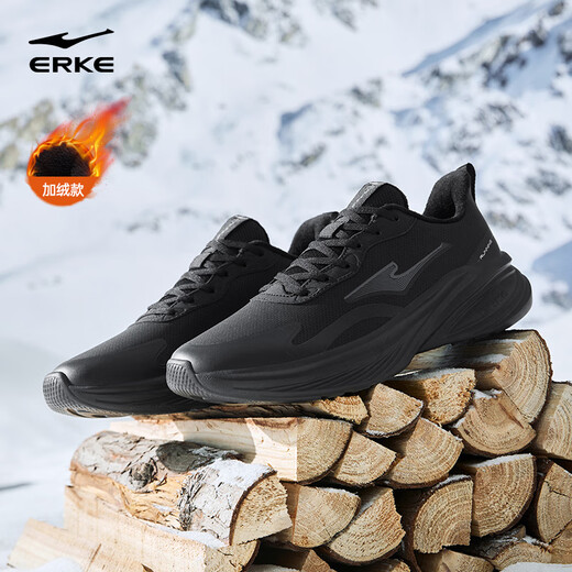 Hongxing Erke sports shoes autumn and winter men's velvet warm leather shoes volley non-slip wear-resistant running shoes 51125421246