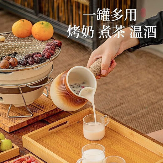 Fire-cooking tea cans and kettles, pots and boiling teapots, teapots, stoves, tea sets, teacup sets, handmade purple clay pots, fire-cooking tea cans and kettles, brown 595 ml wooden lids, 4 cups