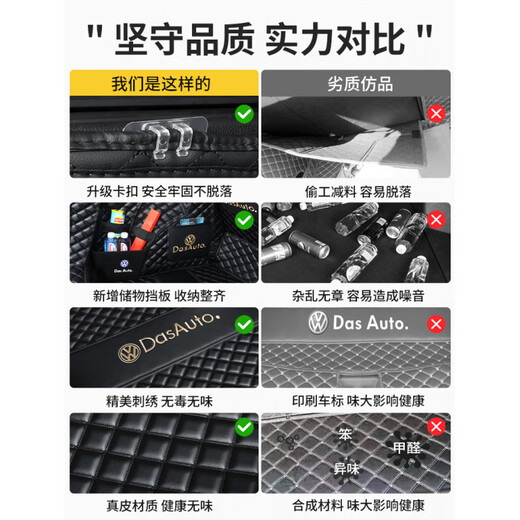 Yusenyi 2025 Fatigue Trunk Mat Full Coverage Special 2024 Car Volkswagen Waterproof Car Trunk Mat Yacht Leather Xuanwu Black Main Advance Can Remark Other Colors