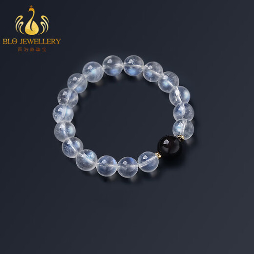 Bailuoqi Sri Lanka 7A collection grade moonstone bracelet obsidian bracelet couple jewelry beads 8mm