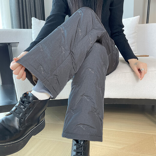 Miqian high-end down pants for women's winter outer wear 2025 new white duck down slimming Harbin cold-proof and warm Northeast cotton pants pink warm down S 80-95Jin Jin is equal to 0.5 kg