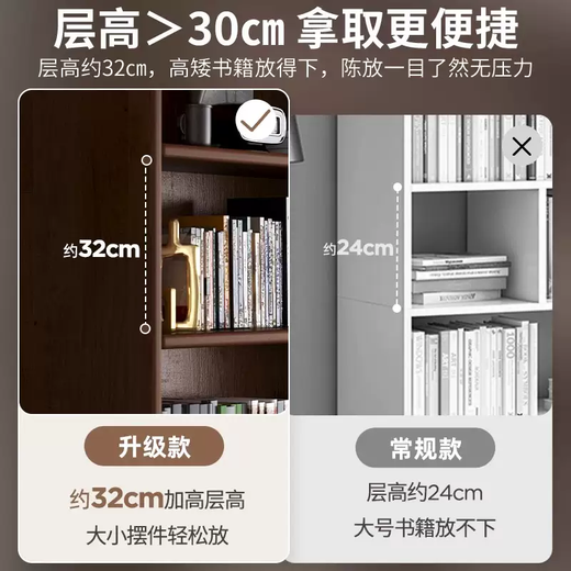 Yusenyi all solid wood home bookshelf walnut color whole wall integrated floor-standing storage rack wall-mounted living room storage combination bookcase (all solid wood combination) 220cm North American black walnut