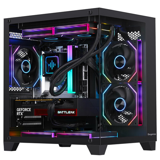 Colorful Ruilong 9600X/7500F/5060/5060ti/5070 Game Console 3A Masterpiece Live Desktop Computer Productivity AI Model Rendering DIY Assembly Machine with Three 9600X+RTX5070 Black Single Host