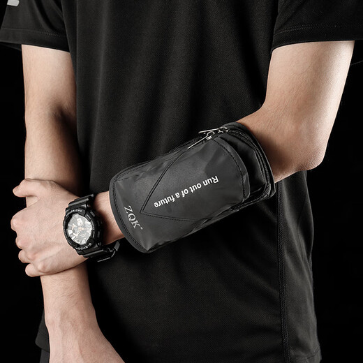 ZQK new men's and women's arm straps running fitness arm bag outdoor sports arm bag wrist bag but water new style new reflective gray under 6.5 inches