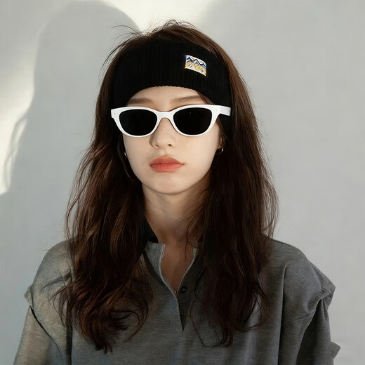 Bo Naling Retro Knitted Headband Women's Daily Autumn and Winter Black Versatile Face Wash Headband Wool Elastic Sports Yoga Cloth Headband Retro Knitted Headband Black