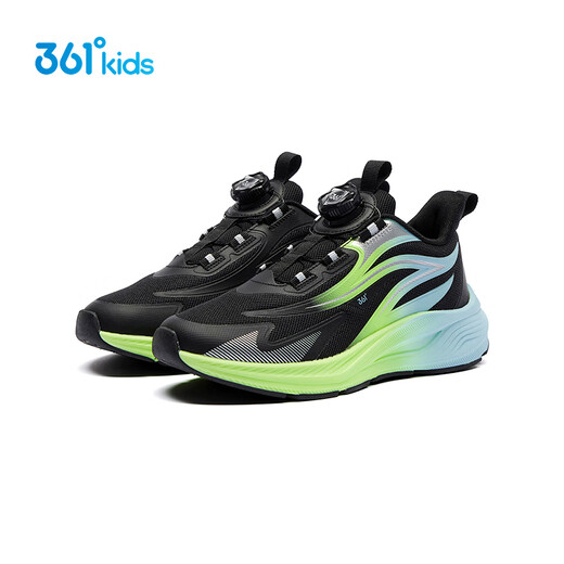 361 Qingling Children's Running Shoes 26 Spring Spring Bounce Cushioning Knob Professional Sports Shoes for Men and Women, Middle and Large Children, Black 36