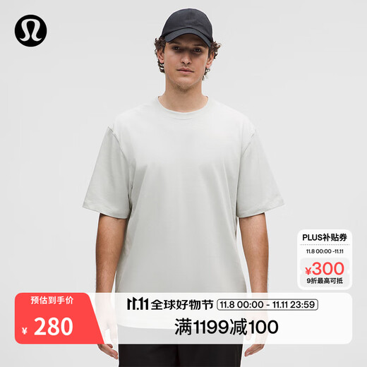 Lululemon丨Heavyweight men's high weight cotton knitted T-shirt wicking LM3FBSS steam gray M