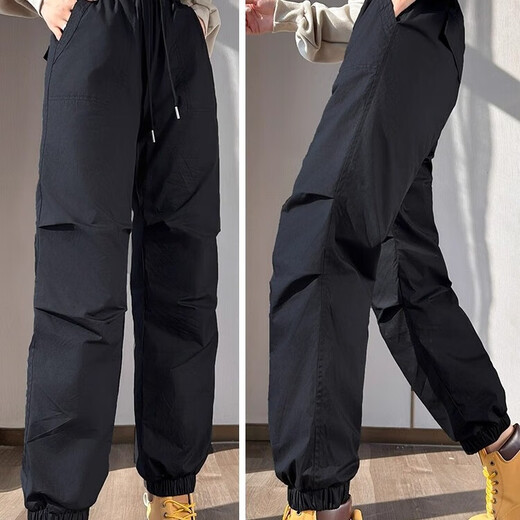 Mad Cortes轻奢白鸭绒羽绒裤女外穿2025冬季新款防寒裤高腰束脚加厚棉裤 米白色 M 建议95-105斤