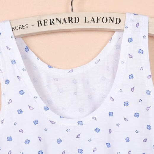 Summer new thin cotton camisole, middle-aged and elderly women can wear extra large half-cut short mother's underwear, underwear vest - white L size - 1 piece