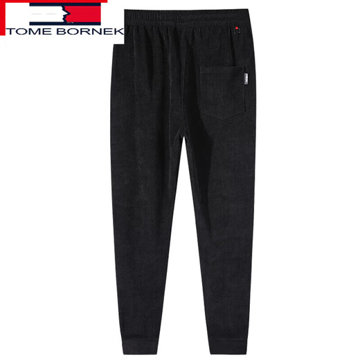 TOME BORNEK corduroy plus velvet pants men's winter thickened men's sports pants leggings sweatpants men's corduroy pants cold protection blue straight plus velvet 3XL (weight 155-175Jin Jin is equal to 0.5 kg)