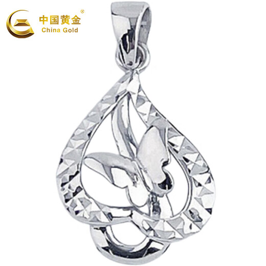 China Gold (CHINA GOLD) (CHINA GOLD) PT950 platinum love heart-shaped lock bag pendant platinum splicing fairy butterfly flying pendant about 1.7g/platinum splicing fairy butterfly flying pendant