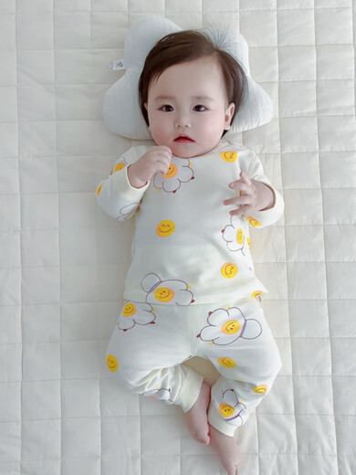 小红书爆款班纳之家婴儿无骨秋衣二件套装男女宝宝棉毛衫睡衣230 小虎子护肚秋衣二件套 cm13个月 59