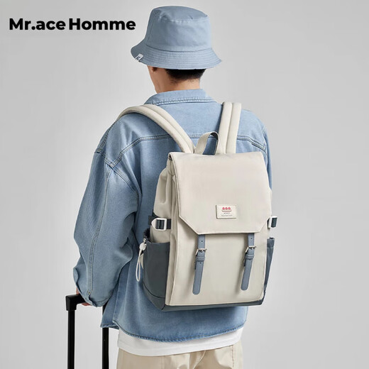 Mr.ace Homme Japanese niche backpack female high school student bag large capacity computer bag travel backpack male purple gray