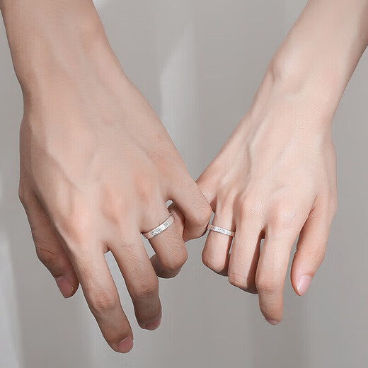 DRs925 couple rings, time marks, niche design, light luxury ring, simple texture, adjustable mouth, female model