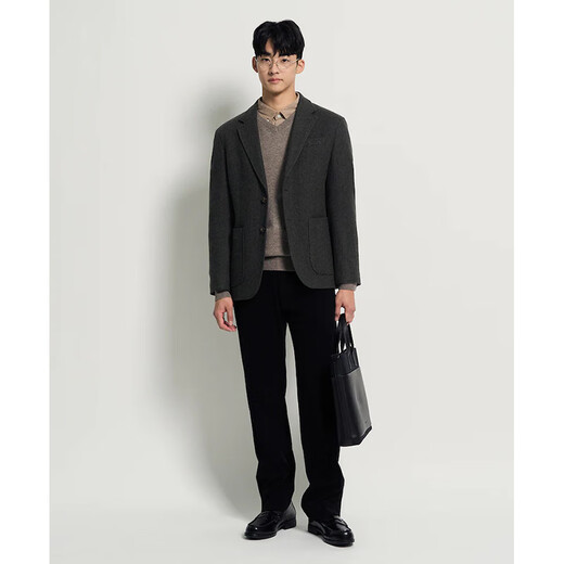 Beanpole New Product Containing Sheep Wool Beanpole 2025 Autumn and Winter Men's Business Commuting Suit Jacket Khaki M 175/92A