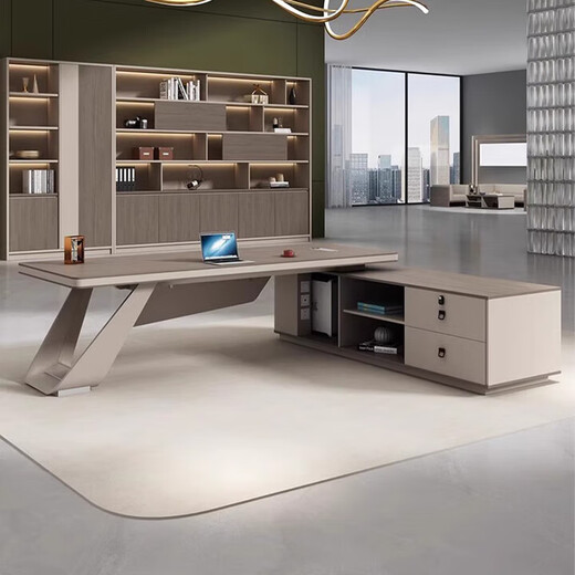 Light luxury boss desk office desk simple modern chairman president desk executive desk manager office desk and chair combination 1.8 meters boss desk