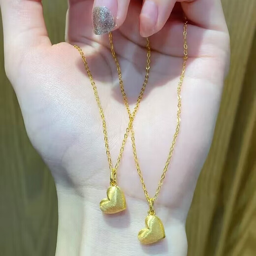 18K gold diamond love pendant, high-end love necklace for girlfriend birthday gift, heart-shaped necklace for women, yellow inlaid love heart