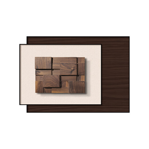 Custom modern minimalist restaurant wall decoration painting retro high-end dining table background wall hanging art abstract living room mural T134345 large 75*50 + small 60*40 (banner) high-definition textured canvas + aluminum alloy black frame