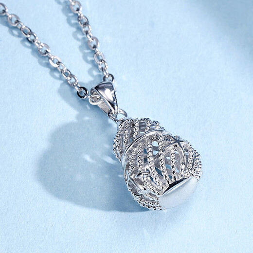 Meluxe PT950 platinum necklace three-dimensional hollow gourd pendant birthday gift about 8.3g-42+3cm