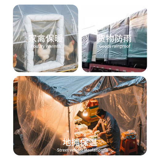 Mandelai plastic sheet greenhouse plastic film waterproof film window sealing thickened rainproof coldproof dustproof transparent insulation film 2*2m