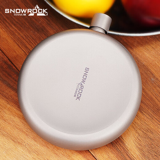 SNOW ROCK Pure Titanium Wine Bottle Frosted Portable Wine Bottle Fresh-keeping Wine Bottle Antibacterial Kettle Outdoor Titanium Kettle Travel Wine Bottle 180ml Double-sided Convex Wine Bottle_Free Funnel-Sandblasting