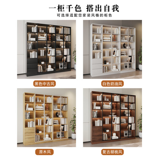 Zhong Zhanggui glass small wine cabinet living room wall display cabinet storage cabinet light luxury red wine cabinet household small wine storage cabinet 80x32x200 double door glass dark gray delivery to home