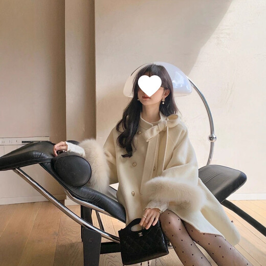 High-end woolen coat for women 2025 new style woolen coat, young and beautiful, winter velvet thickened imitation fur coat, off-white counter quality, shipped with dust bag and hanger S Recommended 90-110 Jin Jin equals 0.5 kg
