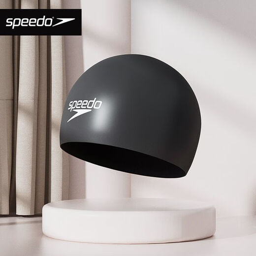 Speedo Wang Shun's same Fastskin sharkskin swimming cap for men and women competition black/white S (recommended for children under 10 years old)