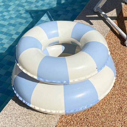 Zhenxiqi adult swimming ring female thickened lifebuoy retro swimming ring inflatable armpit ring adult water swimming equipment blue stripes suitable for 95-150Jin Jin equals 0.5 kg
