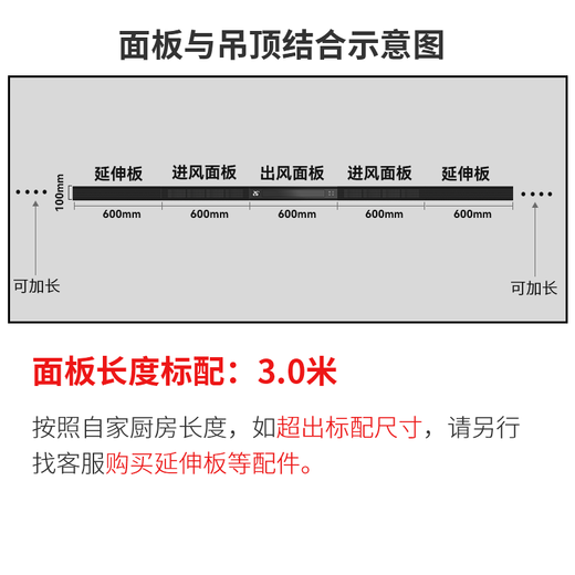 Booshen COOL home kitchen air conditioner refrigeration unit Liangba home embedded ceiling embedded integrated outdoor unit kitchen air conditioner needs to drill 2 holes, large 1 piece, suitable for 8 single air outlets