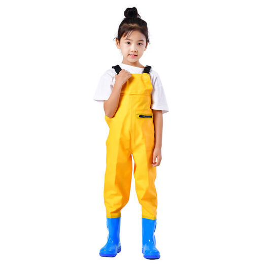 Waterproof waders for children, one-piece waders for children to play in the water, waterproof clothes for kindergarten, equipment for catching fish for babies, special price for children's sky blue overalls - no pockets, size 40 22, shoe inner length 13cm
