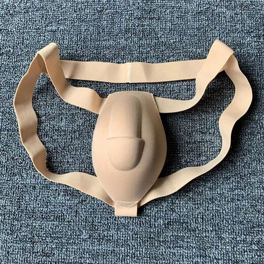 Men's cup double-strap thong youth sexy 3D three-dimensional highlighted large underwear swimming trunks gasket pads black M2 points 0-2 points 3 feet