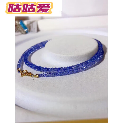 Gugu Ai Ruyijia high quality extremely beautiful ice type tanzanite sapphire Indian faceted 3-4m tower chain necklace m tower chain necklace
