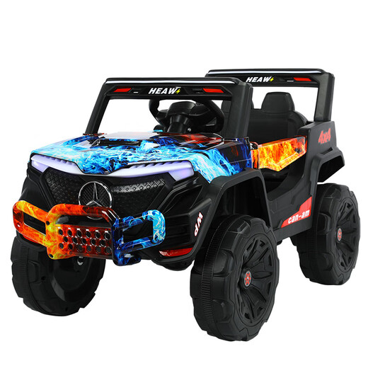 Dianmai children's electric car four-wheel dual drive car for men and women with remote control toy car that can sit in a Mercedes-Benz car, high-end gray dual electric dual drive + swing