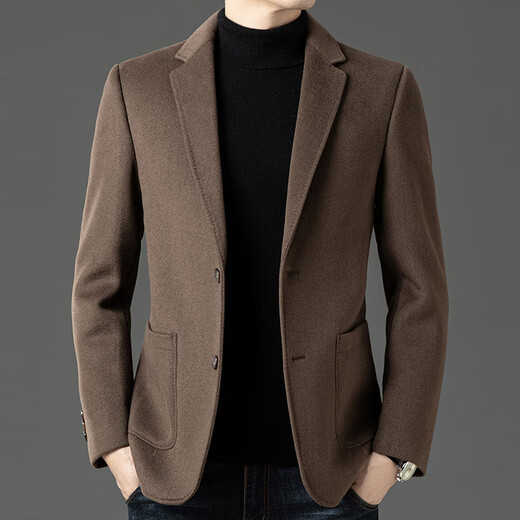 Lilan wool men's suit jacket middle-aged autumn and winter business casual detachable down liner non-iron woolen suit gray M8002 M 170