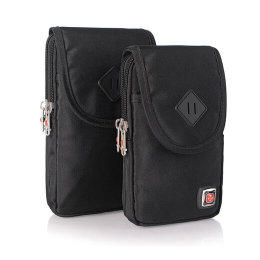 Swiss Army Knife Korean style fashionable men's mobile phone waist bag with belt waterproof small hanging bag 6 inches 7 inches mobile phone case bag black small size + arm strap