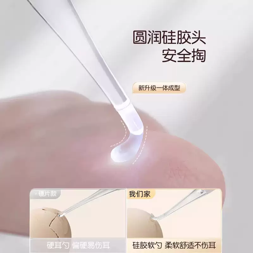 Yusenyi Children's Digu Ear and Nose Artifact Clip Luminous Ear Spoon Baby Digging with Light Baby Visible Ear Tweezers Special Poop Safety 25 Models with Covers Light Purple Three-piece Set Dual Light Sources Wireless Charging