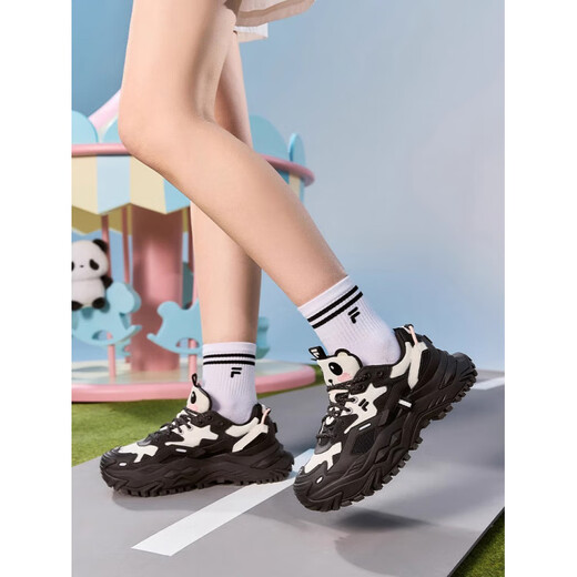 FILA Women's Hard Candy Shoes Winter New Velvet Warm Sports Shoes Dad's Shoes T12W521006 Official Flagship Genuine T12W541007FGS Milk White Black Rose Pink Velvet 36.5