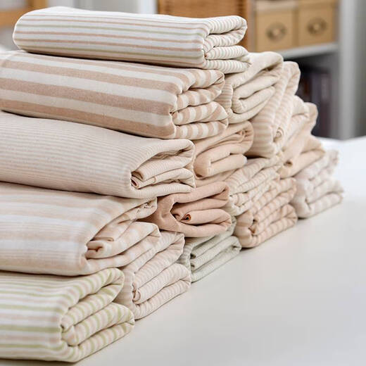 Fantasy fabric organic cotton natural colored cotton stripes infant pure cotton fabric knitted jersey thread green 4mm stripe half meter