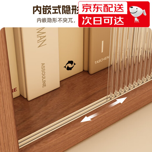 Desktop cosmetics storage box acrylic storage rack office display countertop storage cabinet perfume organizer walnut color 60*17*26