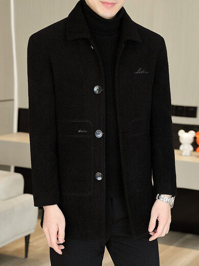 SUSTYLE International Luxury Brand Winter 2026 New Korean Style Slim Light Mature Men's Mid-Length Woolen Gold Mink Coat Khaki L 105-120Jin Jin equals 0.5kg Store Manager Recommendation