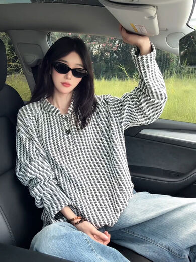 Herringbone Pattern American Henley Collar Men's Shirt Autumn Heavyweight Dog Print Long Sleeve T-Shirt Polo Inner Bottom Shirt White Upgrade 90 Customer Choice M M100-115Jin Jin is equal to 0.5 kg